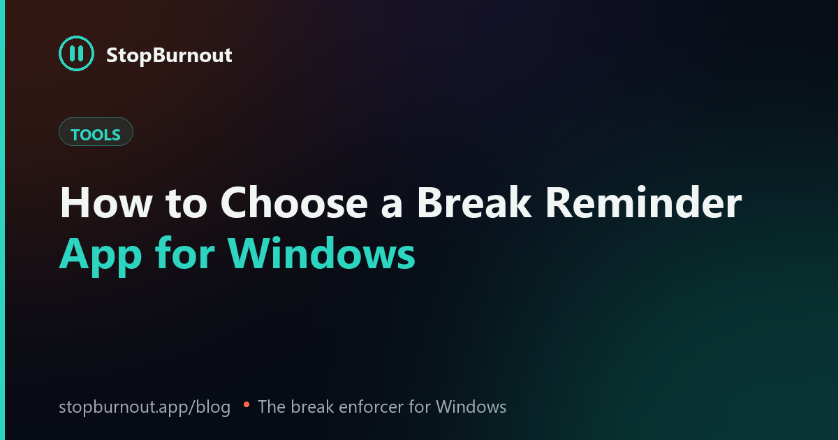A full-screen break overlay covering a Windows desktop with no visible way to dismiss it