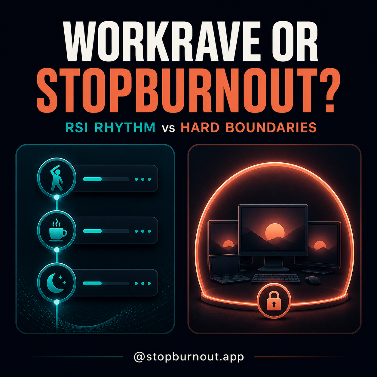 Workrave or StopBurnout? RSI rhythm vs hard boundaries